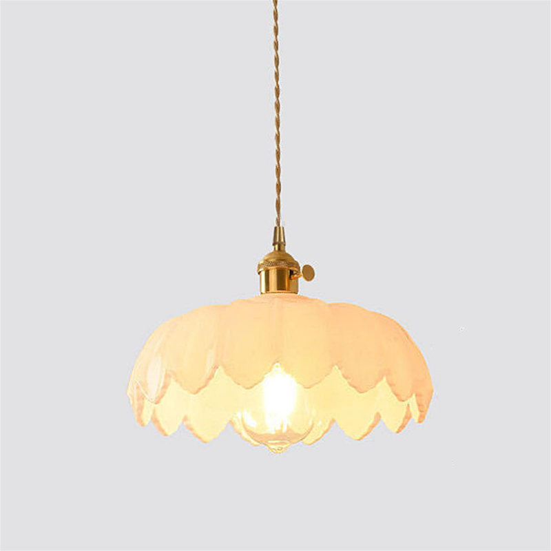1 - Light Chandelier, White, Beige