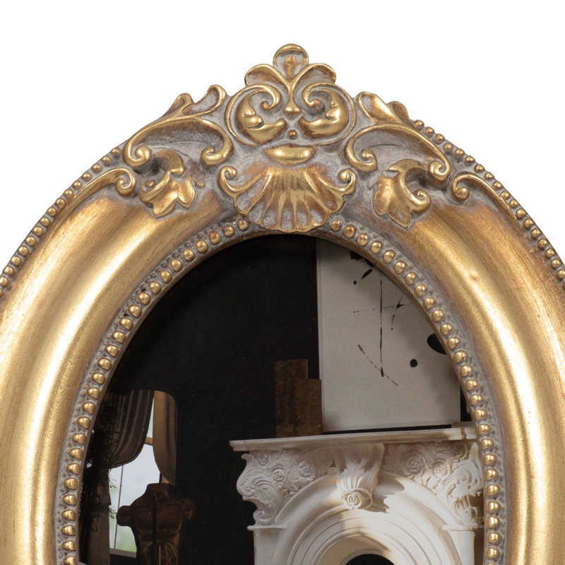 Cadre rond rond de style rétro pour décoration intérieure - Cadre photo décoratif pour la table ou le vestibule - 7,5 po, doré