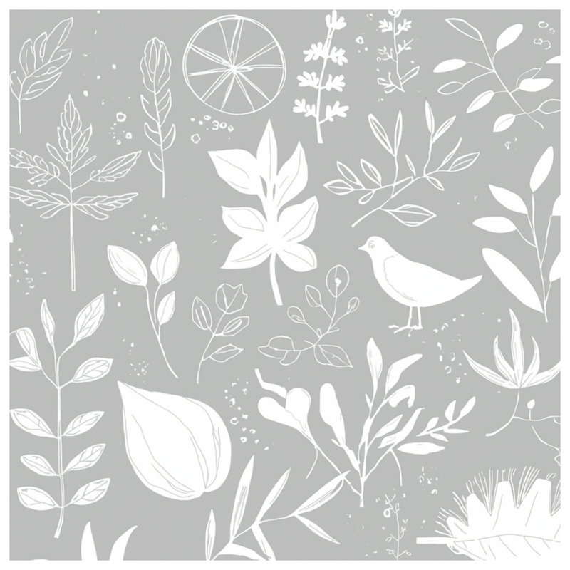 White Botanical Illustrations Blankets, 50in W x 60in H