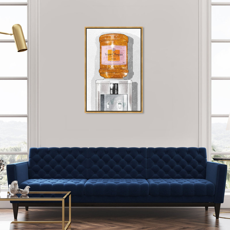 Parisian Orange Champagne Diamond Dust Shimmer Fashion and Glam Framed Canvas by Oliver Gal, 55" H x 37" W