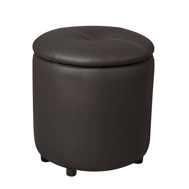 Acelina 14,96 po de large, similicuir rond, Similicuir noir brun