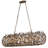 Bask Crystal Linear Pendant - 36"W - Gold Dust