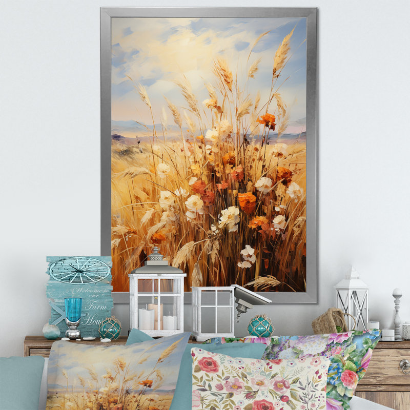 Harmonie naturelle et floraison, Cadre photo argenté, H 40 po x l 30 po x P 1,5 po