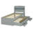 Twin XL Platform Bed with Storage LED Headboard, Charging Station, Twin Trundle & 2 Drawers, Gray Space-Saving Bed Frame-1524475838