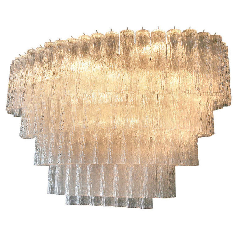 Lustre Venini Murano, Or antique, H 26 po x l 26 po x P 28 po, Turquoise / bleu