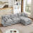 L-Shape Chenille Sectional Couches with Movable Ottoman-965963757
