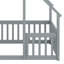 Structure de lit en forme de maison avec clôture et garde-corps-610384569