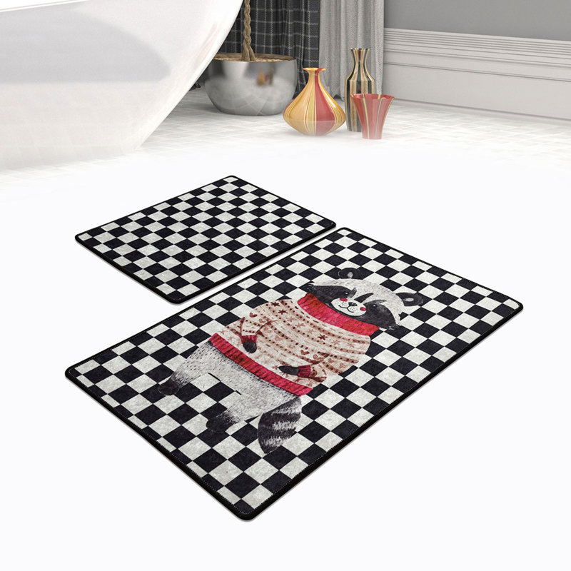 Antibacterial Bathmat Set (2 Pieces), 100% Polyester, 19.7 x 23.6 inches & 23.6 x 39.4 inches | Non-Slip Underside, Pile Height: 0.4 inches | Machine Washable, Soft and Durable, Ideal for Bathroom Safety & Comfort