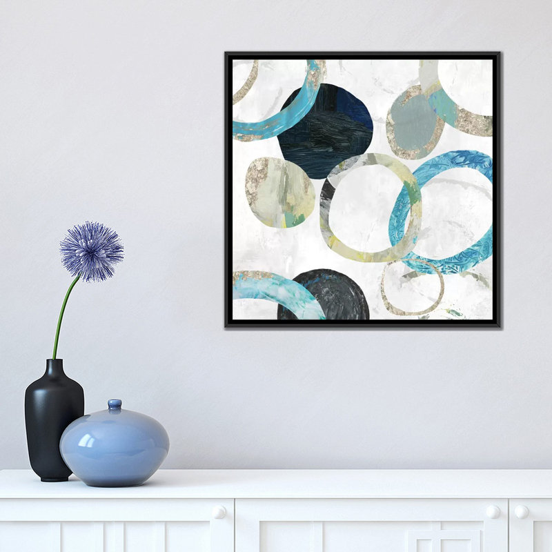 « rings i », impression sur toile, H 18 po x l 18 po x P 1,5 po, Toile avec cadre noir, Pas de tapis