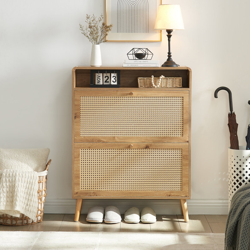 Armoire de rangement pour chaussures 16 paires, Brun