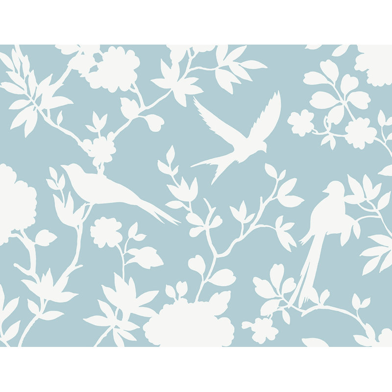 Broughtonville 27' L x 27" W 3D Embossed Wallpaper Roll, Iceberg Blue