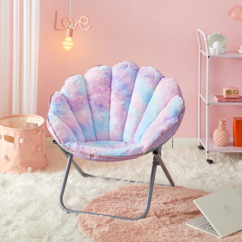  Chaise de soucoupe festonnée, teinture par nœuds mauve