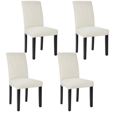 Chaises d'appoint rembourrées de cuisine et de salle à manger avec dossier haut, 4 pièces Trischa