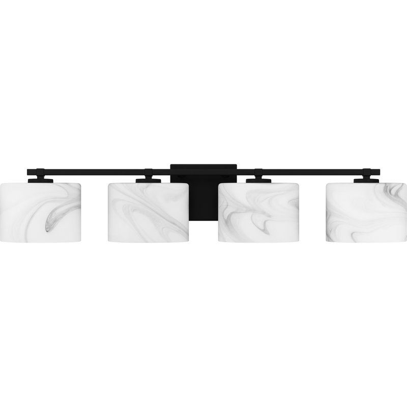 Joseadrian 4-Light Matte Black Bath Light