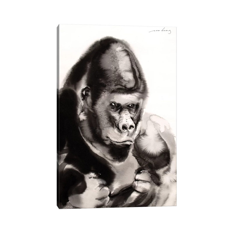 Gentle Gorilla by Soo Beng Lim - Wrapped Canvas Painting, 66.04 cm H x 45.72 cm W x 1.91 cm D