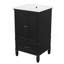 Meuble-lavabo de 20 po avec lavabo, armoire de salle de bain avec deux portes, butoir de porte magnétique et patins réglables, tiroir, noir-893377296