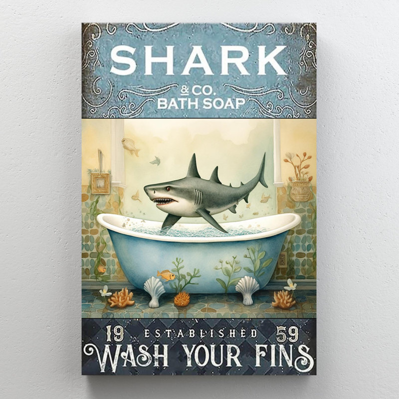 " Shark Bath Soap ", 14" H x 11" W x 1.25" D