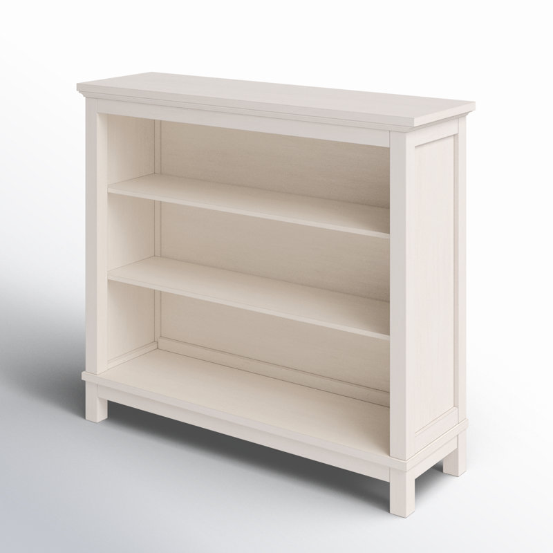 Aceline Wide Bookcase, White Dove