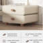 Modern Cream Nightstand with 2 Drawers, Solid Wood Round Handle & Rounded Corner Design, Small Bedside Table for Bedroom, Nursery & Small Space