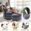 Ensemble de très grands fauteuils demi-tonneau pivotants l 36 po avec repose-pieds avec rangement et 4 coussins, gris