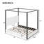 Lit plateforme à baldaquin en velours Alwyn Home l 63,4 po x P 83 po x H 77,7 po