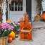 Décoration de citrouille d'automne éclairée à DEL H 30 po avec couronne