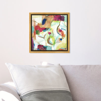 Abstrait blanc / mauve / vert Amazonie I - peinture