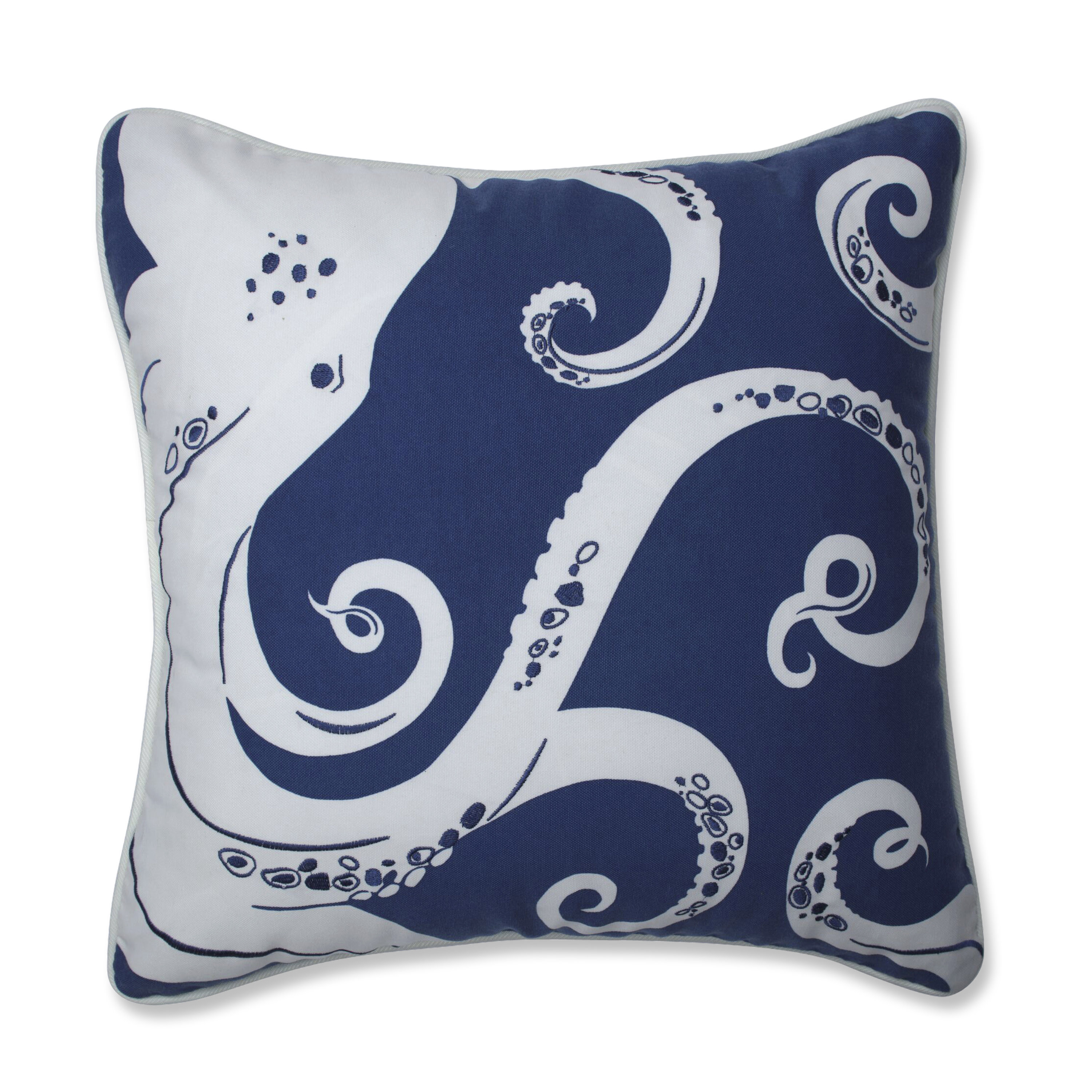 Pillow Perfect Ollie Octopus Indoor/Outdoor Reversible Throw Pillow