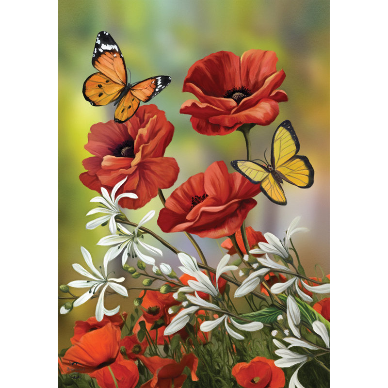 Hello Spring Butterflies Garden Flag
