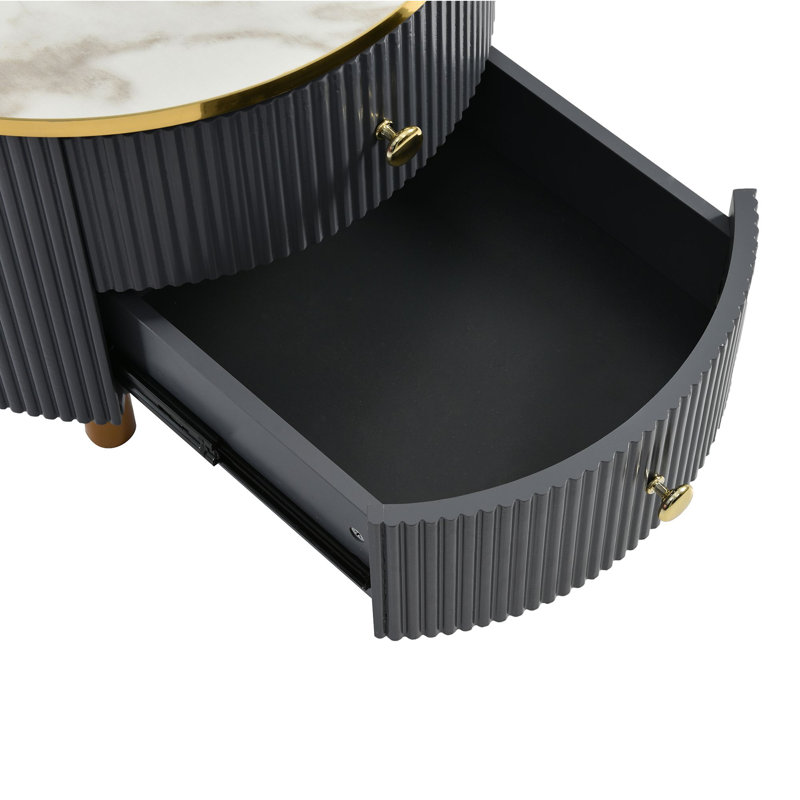 Aldonis Frame Coffee Table with Storage, White/Black