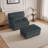 Ermia Modern Faux Fur Chaise Lounge Chair with Movable Ottoman and Pillow-111718447