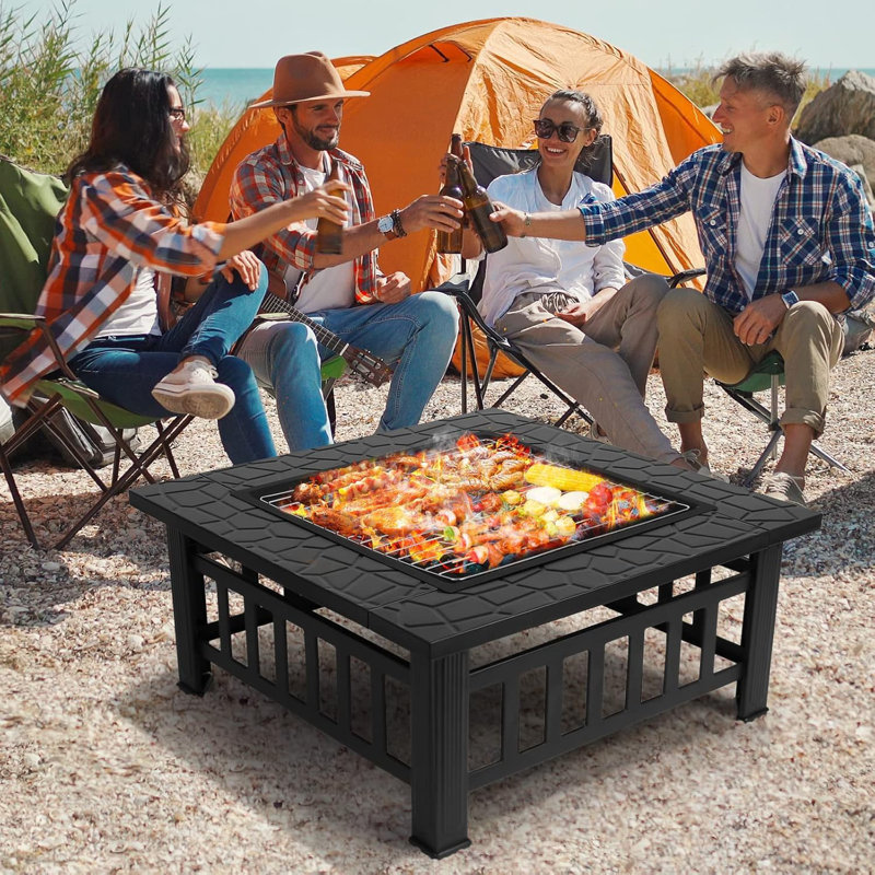 LIFERUN 81cm W Barrel Gas & Charcoal Combo Grill
