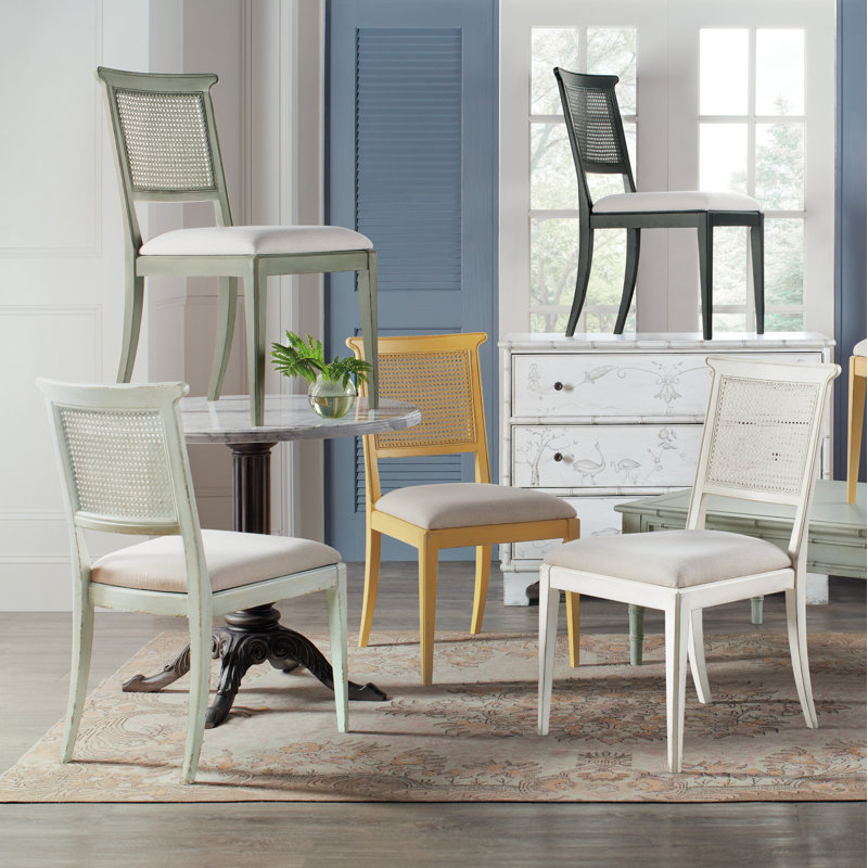 Charleston Upholstered Seat Side Chair, White