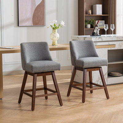 Ensemble de 2 tabourets de bar pivotants à hauteur de comptoir