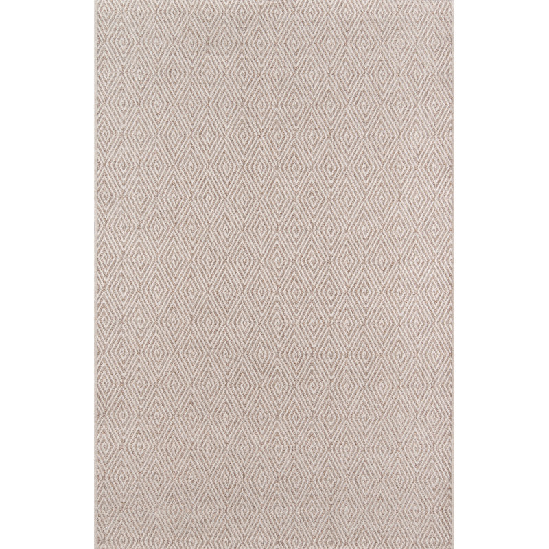 Natural Geometric Pattern Rectangular Polypropylene Rug