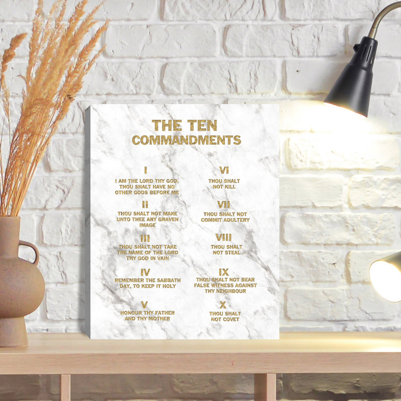 Les dix commandements (texture blanche), estampe numérique sur toile pour la décoration intérieure