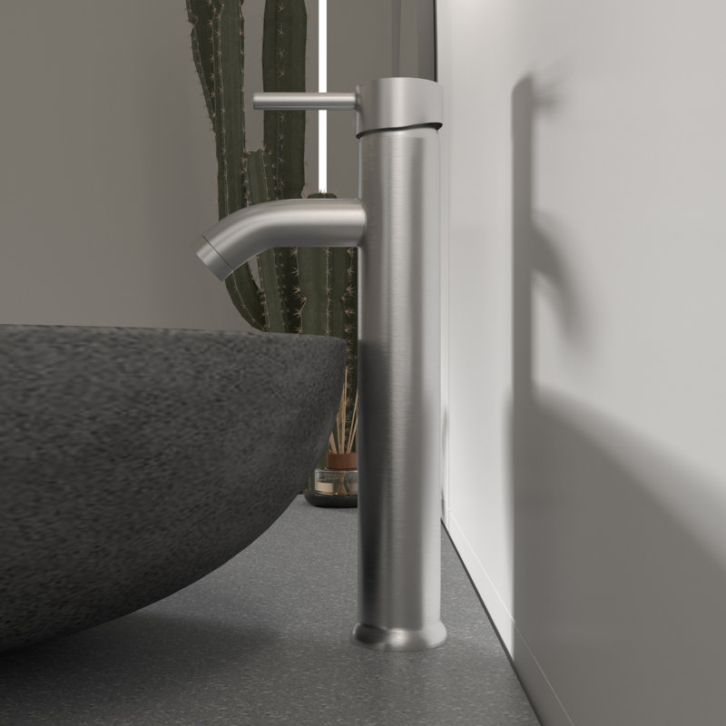 Robinet de salle de bain vasque avec ensemble de drain, Nickel brossé