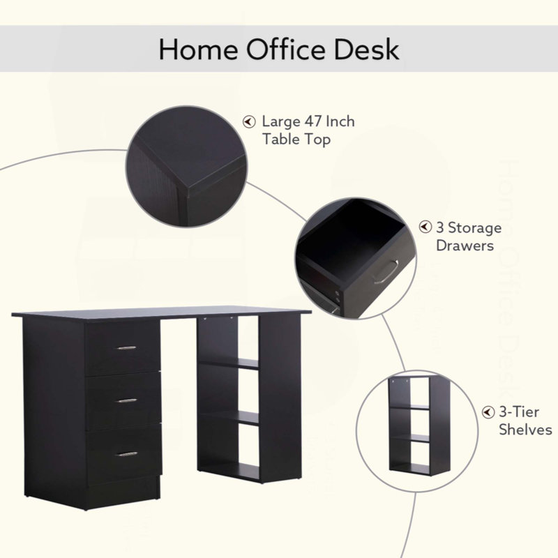 Table de travail moderne avec bureau d'ordinateur