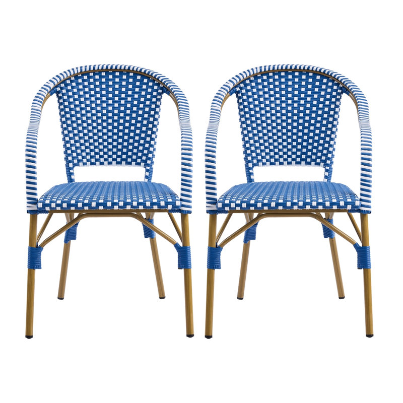 Chaises de patio avec cadre en aluminium, Brun