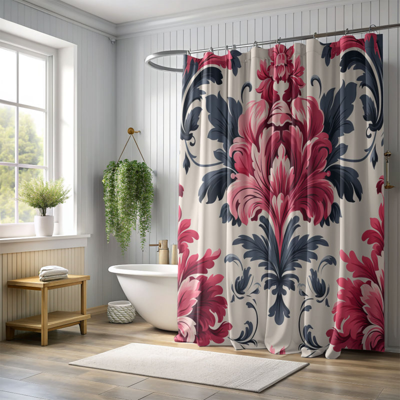 Rideau de douche Damask Majesty - Premium, H 74 po x l 71 po