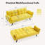 Minimalist 74-Inch Tufted Convertible Multifunctional Sofa Bed, Compact Living Room & Bedroom Leisure Sofa for Small Spaces-2008445494