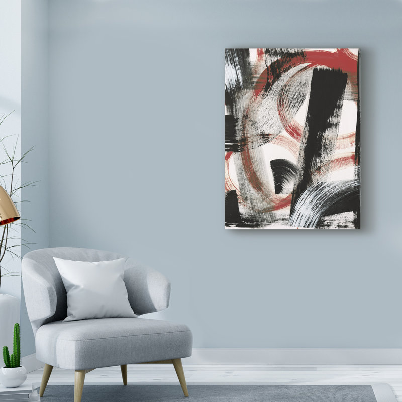 « vinyle 33 ii red », reproduction de peinture à l’acrylique sur toile tendue, H 24 po x l 18 po x P 2 po