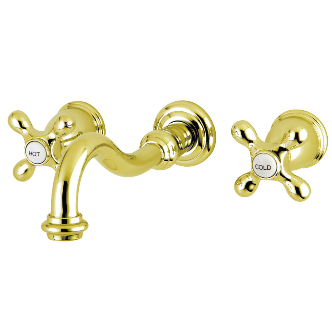 Kingston Brass Vintage Two-Handle 3-Hole Wall Mount Bathroom Faucet Kingston Brass 