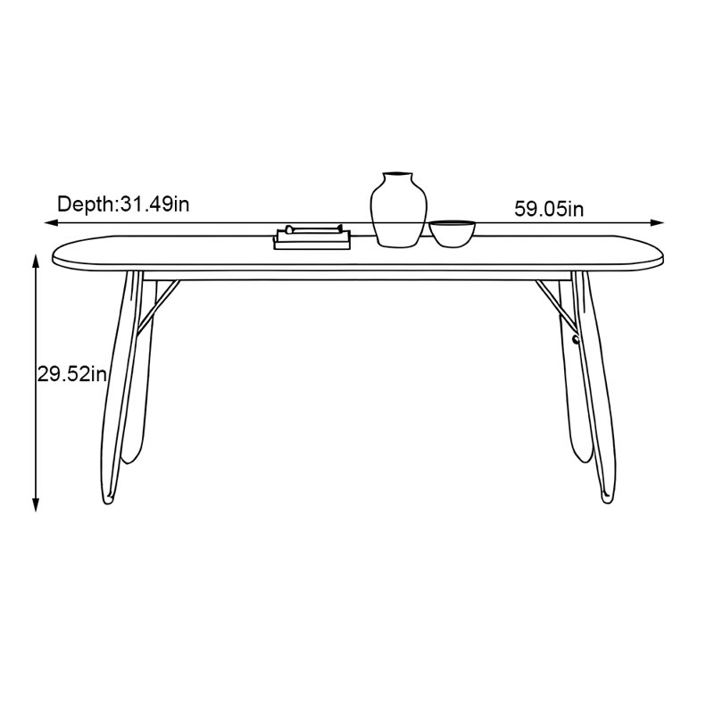 Petite table de roche en pierre, H 29,52 po x L 59,05 po x l 31,49 po