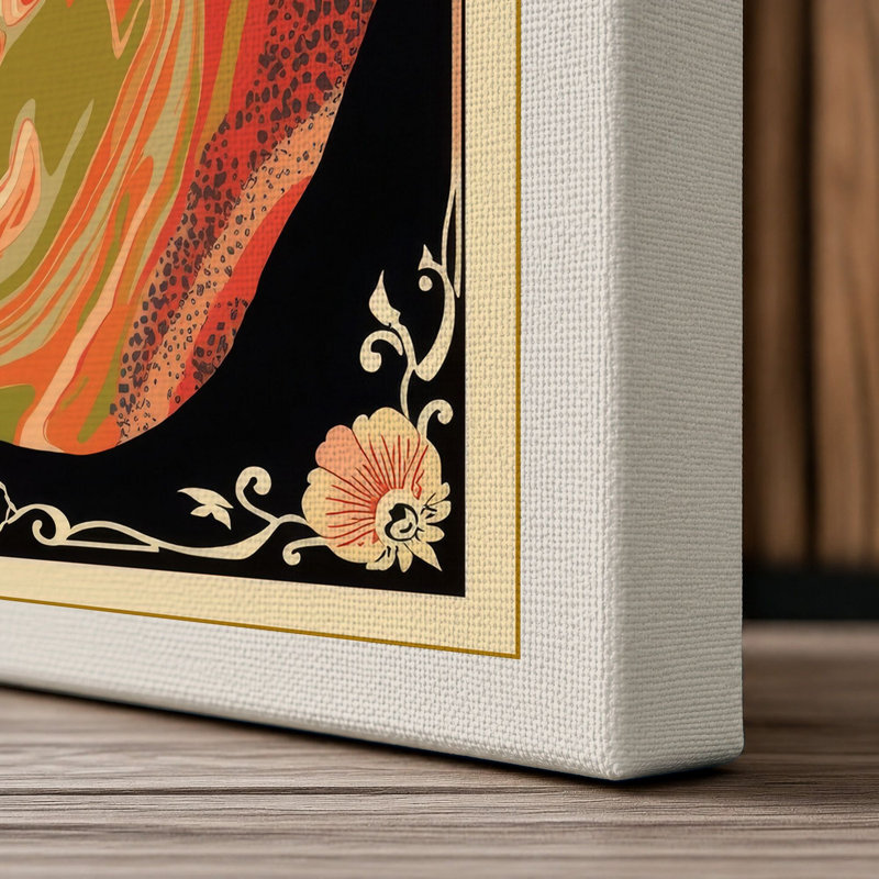 Gilded Apple Art Deco - Wrapped Canvas, 36x24 - 91.4 x 61.0 cm, Cream Border