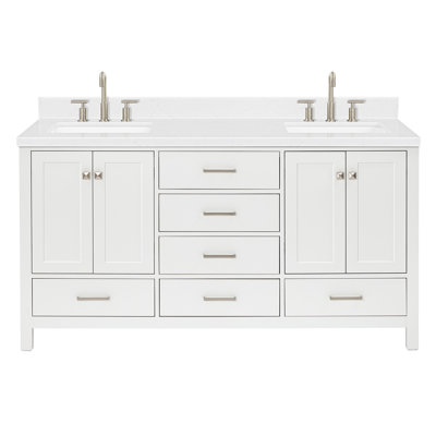  Meuble-lavabo double 66,25 po avec comptoir