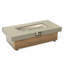 48-inch Iron Fire Pit Table with Wood Grain Surface