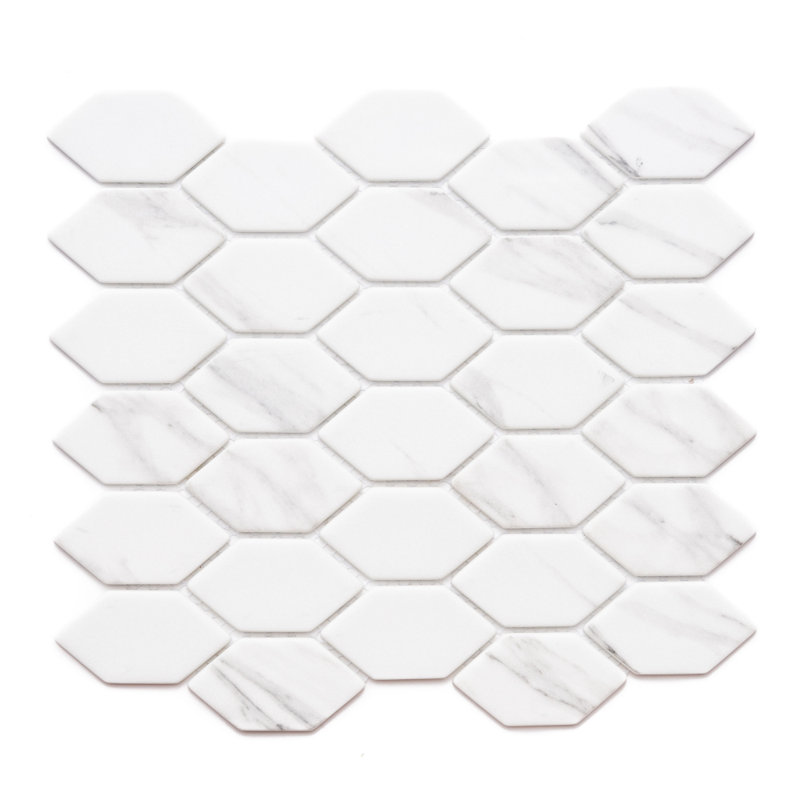 Recycled Serenity 12" x 11" Glass Mosaic Wall Tile, Silver
