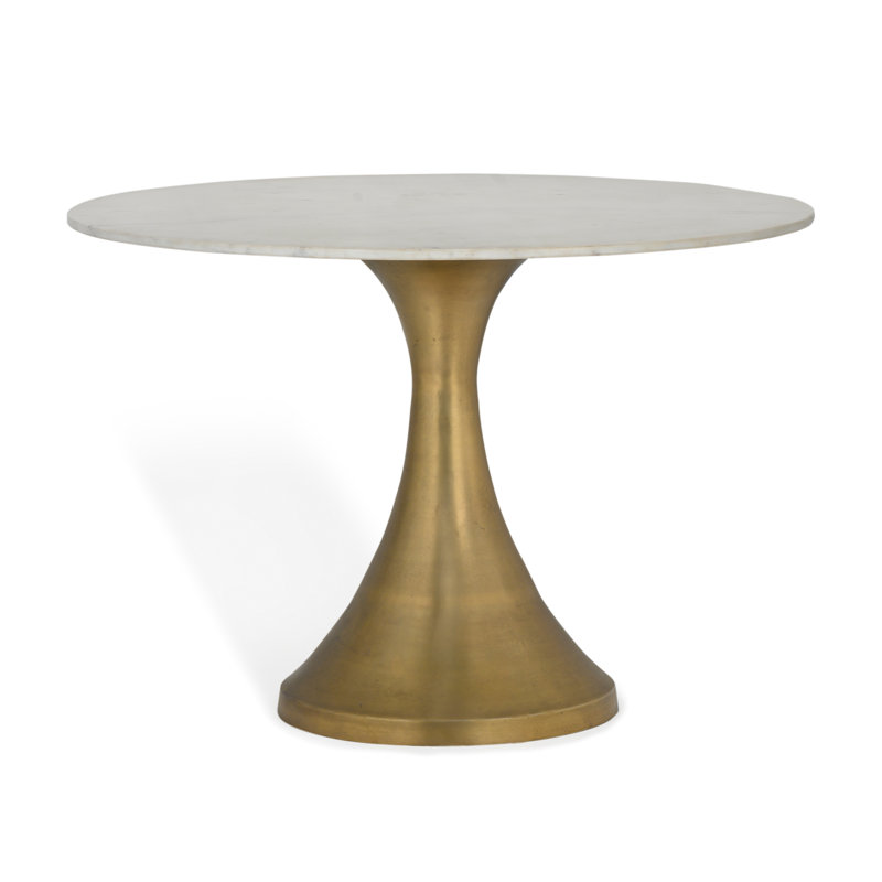 Caramia Round Marble Top Metal Base Dining Table