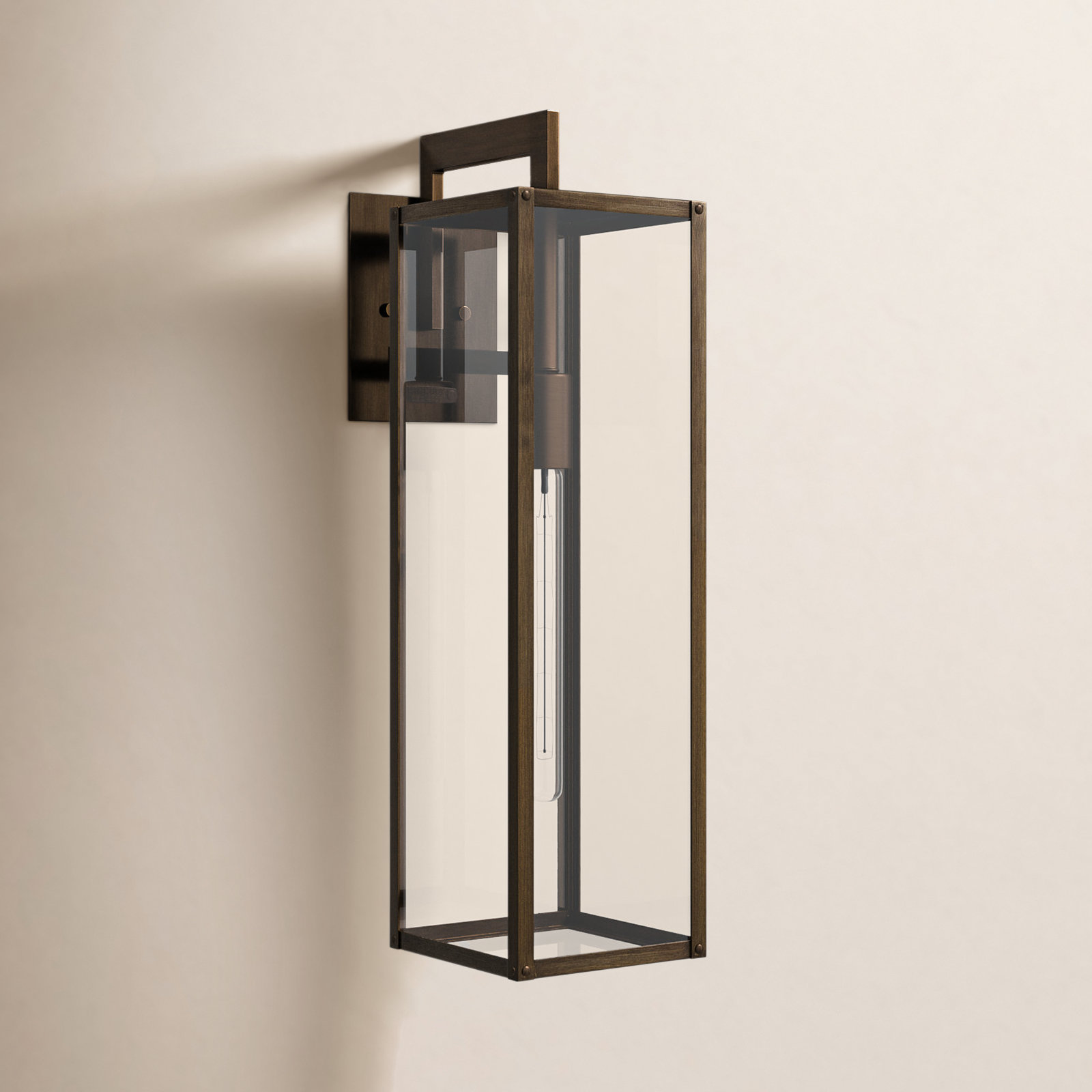 Caliana Single Light Outdoor Wall Light, Burnished Bronze, 25" H x 7" W x 10.5" D